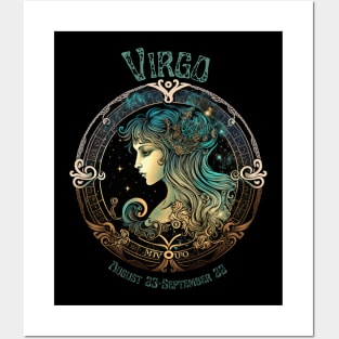 Retro Virgo Zodiac Sign Posters and Art